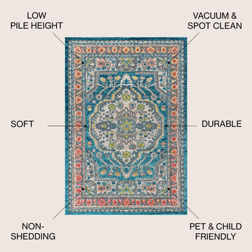 Kristina bohemian Flair Boho Vintage Medallion Area Rug